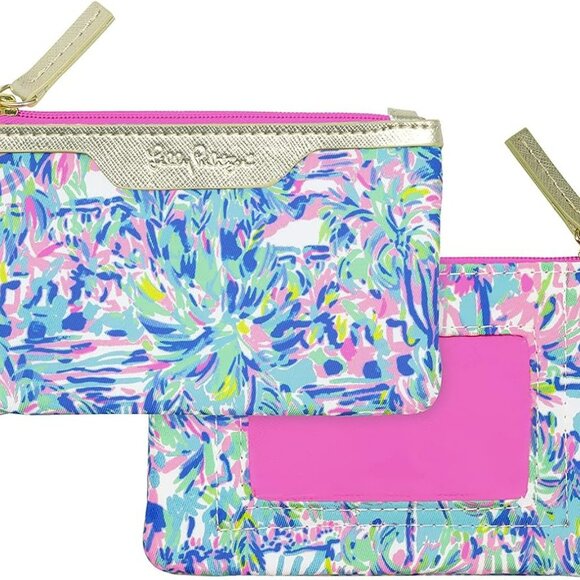 ID Holder Wallet, Blue Keychain Wallet with Zip Close, Cute Card and ID Case for - Picture 1 of 7